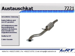 LRT 7221 katalizatoriaus keitiklis 
 Išmetimo sistema -> Katalizatoriaus keitiklis
1.030.378, 1.030.379, 1.030.382
