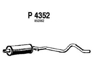 FENNO P4352 vidurinis duslintuvas 
 Išmetimo sistema -> Duslintuvas
852062