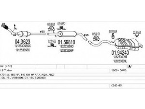 MTS C020195000560 išmetimo sistema 
 Išmetimo sistema -> Išmetimo sistema, visa