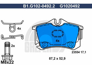 GALFER B1.G102-0492.2 stabdžių trinkelių rinkinys, diskinis stabdys 
 Techninės priežiūros dalys -> Papildomas remontas
4252 41, 4254 67, 4252 23, 4254 67
