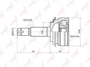LYNXauto CO-3684 jungčių komplektas, kardaninis velenas
43410-0D280, 43410-52210, 43410-52220