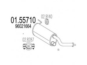 MTS 01.55710 vidurinis duslintuvas 
 Išmetimo sistema -> Duslintuvas
96021664