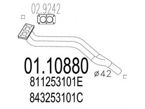 MTS 01.10880 išleidimo kolektorius 
 Išmetimo sistema -> Išmetimo vamzdžiai
811253101E, 843253101C, 843253101E