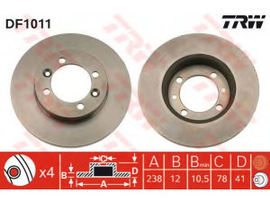 TRW DF1011 stabdžių diskas 
 Dviratė transporto priemonės -> Stabdžių sistema -> Stabdžių diskai / priedai
7700677045, 7701467115