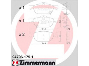 ZIMMERMANN 24796.175.1 stabdžių trinkelių rinkinys, diskinis stabdys 
 Techninės priežiūros dalys -> Papildomas remontas
45022-TL1G00, 45022-TL1G01