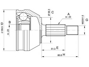 OPEN PARTS CVJ5081.10 jungčių komplektas, kardaninis velenas 
 Ratų pavara -> Sujungimai/komplektas
7701349025, 7701349026, 7701349028
