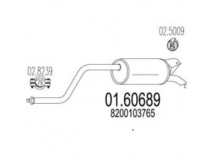 MTS 01.60689 galinis duslintuvas 
 Išmetimo sistema -> Duslintuvas
8200103765