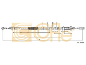 COFLE 10.4742 trosas, stovėjimo stabdys 
 Stabdžių sistema -> Valdymo svirtys/trosai
1350314080, 1359247080, 474629