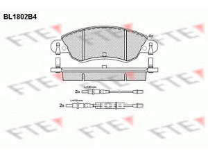 FTE BL1802B4 stabdžių trinkelių rinkinys, diskinis stabdys 
 Techninės priežiūros dalys -> Papildomas remontas
425214, 425287