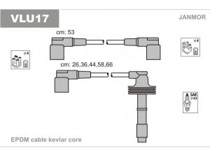 JANMOR VLU17 uždegimo laido komplektas 
 Kibirkšties / kaitinamasis uždegimas -> Uždegimo laidai/jungtys
7431335874, 7439135700, 1335874-2