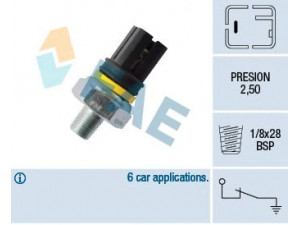 FAE 12419 alyvos slėgio jungiklis 
 Variklis -> Variklio elektra
25240-2X900, 25240-2X901, 25240-2X905