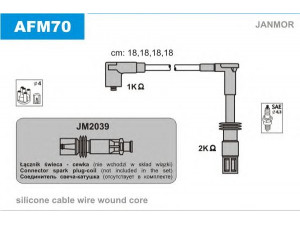 JANMOR AFM70 uždegimo laido komplektas 
 Kibirkšties / kaitinamasis uždegimas -> Uždegimo laidai/jungtys
4646919, 4646920, 46755606