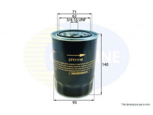 COMLINE CTY11110 alyvos filtras 
 Techninės priežiūros dalys -> Techninės priežiūros intervalai
15600-41010, 15600-87320, 15601 44010 000