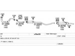 MTS C260253006154 išmetimo sistema 
 Išmetimo sistema -> Išmetimo sistema, visa