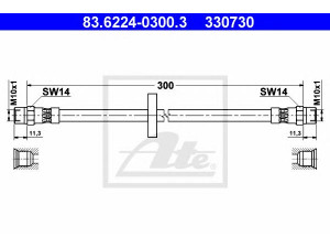 ATE 83.6224-0300.3 stabdžių žarnelė 
 Stabdžių sistema -> Stabdžių žarnelės
443 611 775