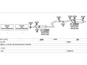 MTS C290144008001 išmetimo sistema 
 Išmetimo sistema -> Išmetimo sistema, visa