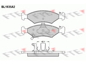 FTE BL1635A2 stabdžių trinkelių rinkinys, diskinis stabdys 
 Techninės priežiūros dalys -> Papildomas remontas
0K0Y23323Z, 0K2A23323Z, 0K2A23323ZA