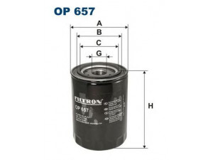 FILTRON OP657 alyvos filtras 
 Techninės priežiūros dalys -> Techninės priežiūros intervalai
OK125, OK50, 690260, 01173481, 01174418
