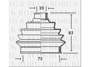 BORG & BECK BCB2004 gofruotoji membrana, kardaninis velenas 
 Ratų pavara -> Gofruotoji membrana
321407285B, 321498203, 321407285B