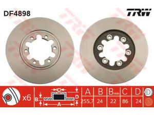 TRW DF4898 stabdžių diskas 
 Dviratė transporto priemonės -> Stabdžių sistema -> Stabdžių diskai / priedai
1454363, 3902826, 4883102, 6M341027CA