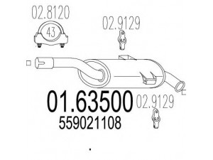 MTS 01.63500 galinis duslintuvas 
 Išmetimo sistema -> Duslintuvas
559021108