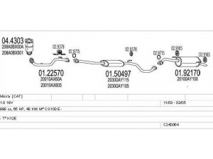 MTS C240064004536 išmetimo sistema 
 Išmetimo sistema -> Išmetimo sistema, visa