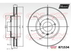 MAXTECH 871534.6980 stabdžių diskas 
 Stabdžių sistema -> Diskinis stabdys -> Stabdžių diskas
48 08 848, 20955857, 4801850, 96625948