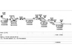 MTS C380626002594 išmetimo sistema 
 Išmetimo sistema -> Išmetimo sistema, visa