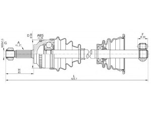 OPEN PARTS DRS6066.00 kardaninis velenas 
 Ratų pavara -> Kardaninis velenas
7700106007, 7700110484, 7700115011