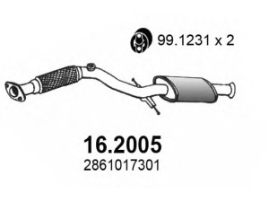 ASSO 16.2005 priekinis duslintuvas 
 Išmetimo sistema -> Duslintuvas
2861017301