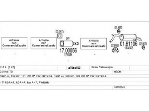 MTS C070573025385 išmetimo sistema 
 Išmetimo sistema -> Išmetimo sistema, visa
