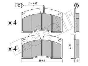 METELLI 22-0648-1 stabdžių trinkelių rinkinys, diskinis stabdys