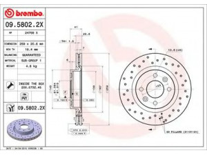 BREMBO 09.5802.2X stabdžių diskas 
 Dviratė transporto priemonės -> Stabdžių sistema -> Stabdžių diskai / priedai
4020600QAA, 7700780892, 7700813549