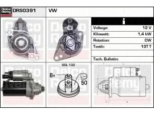 DELCO REMY DRS0391 starteris 
 Elektros įranga -> Starterio sistema -> Starteris
02Z911023J