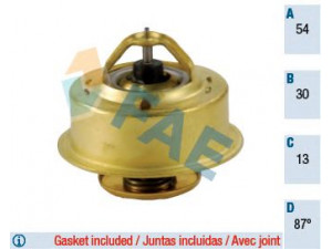 FAE 5346087 termostatas, aušinimo skystis 
 Aušinimo sistema -> Termostatas/tarpiklis -> Thermostat
GTS 181, GTS 193, 1219675, 273307