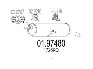 MTS 01.97480 galinis duslintuvas 
 Išmetimo sistema -> Duslintuvas
1726KQ