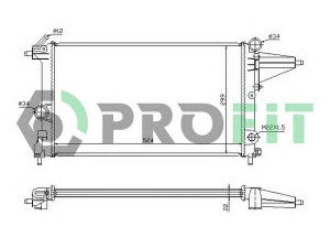 PROFIT PR 5076A1 radiatorius, variklio aušinimas 
 Aušinimo sistema -> Radiatorius/alyvos aušintuvas -> Radiatorius/dalys
1300090264491, 90264491