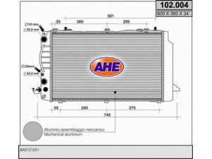 AHE 102.004 radiatorius, variklio aušinimas 
 Aušinimo sistema -> Radiatorius/alyvos aušintuvas -> Radiatorius/dalys
8A0121251