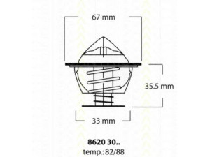 TRISCAN 8620 3082 termostatas, aušinimo skystis 
 Aušinimo sistema -> Termostatas/tarpiklis -> Thermostat
11 53 1 254 065