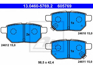 ATE 13.0460-5769.2 stabdžių trinkelių rinkinys, diskinis stabdys 
 Techninės priežiūros dalys -> Papildomas remontas
0446612130, 04466-12130, 04466-12140