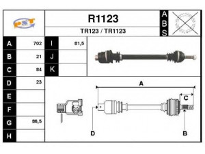 SNRA R1123 kardaninis velenas 
 Ratų pavara -> Kardaninis velenas
7700101841, 7700102145, 7700102146