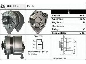 EDR 931380 kintamosios srovės generatorius 
 Elektros įranga -> Kint. sr. generatorius/dalys -> Kintamosios srovės generatorius
15 690 99, 15 711 01, 50 039 56