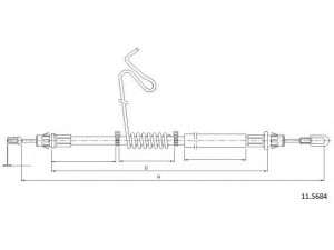 CABOR 11.5684 trosas, stovėjimo stabdys 
 Stabdžių sistema -> Valdymo svirtys/trosai
1488315, 1518021, 8C1V2A809DB