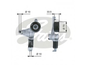 GATES T38453 įtempiklio skriemulys, V formos rumbuotas diržas 
 Diržinė pavara -> V formos rumbuotas diržas/komplektas -> Įtempiklio skriemulys
166200H020, 1662028040, 1662028041