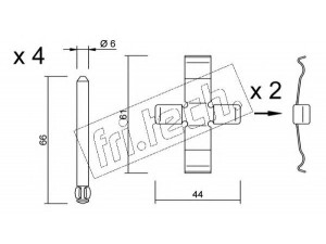 fri.tech. KIT.088 priedų komplektas, diskinių stabdžių trinkelės
