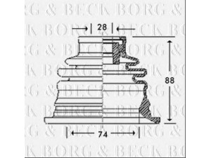 BORG & BECK BCB2780 gofruotoji membrana, kardaninis velenas 
 Ratų pavara -> Gofruotoji membrana