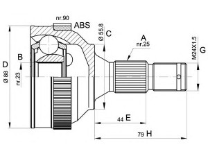 OPEN PARTS CVJ5206.10 jungčių komplektas, kardaninis velenas 
 Ratų pavara -> Sujungimai/komplektas
3272E4, 3273L5, 95643689, 3272E4