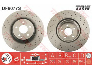 TRW DF6077S stabdžių diskas 
 Stabdžių sistema -> Diskinis stabdys -> Stabdžių diskas
2214210612, 2214211012, 2214211712