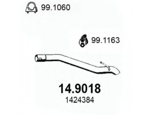 ASSO 14.9018 išleidimo kolektorius 
 Išmetimo sistema -> Išmetimo vamzdžiai
1334042, 1364104, 1424384