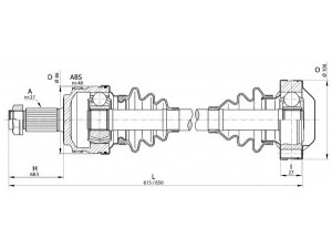 OPEN PARTS DRS6216.00 kardaninis velenas 
 Ratų pavara -> Kardaninis velenas
33211226904, 33211226905, 33211227404